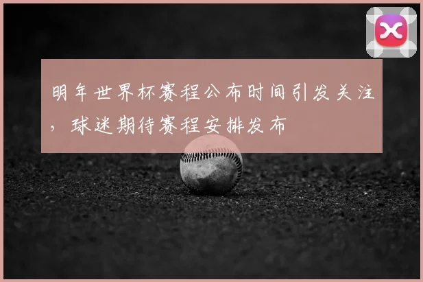 明年世界杯赛程公布时间引发关注,球迷期待赛程安排发布
